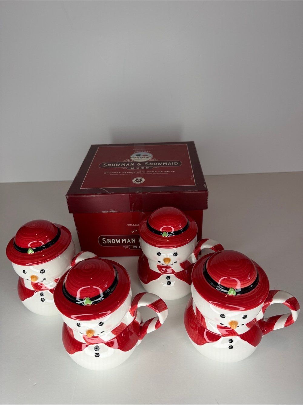 William Sonoma Snowmaid mugs